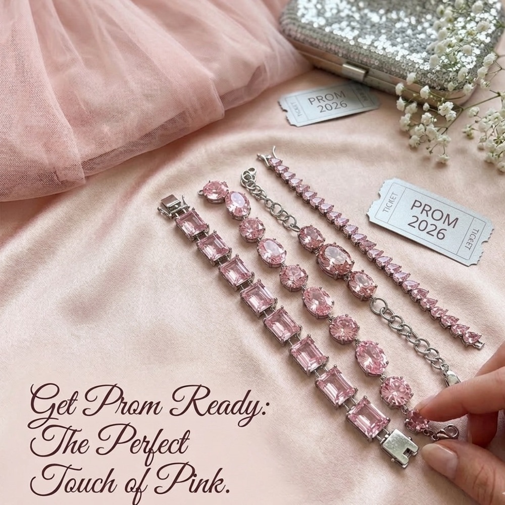 🌸 Prom 2026 Pink Crystal Bracelet Collection - Stunning Statement Pieces